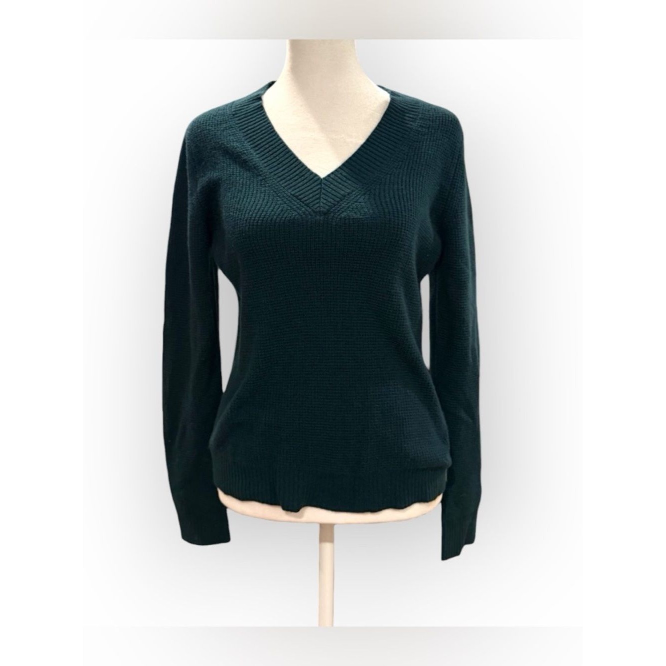 Kinross Cashmere Sweater Womens Xs Green V Neck 100% Cashmere Soft Luxury